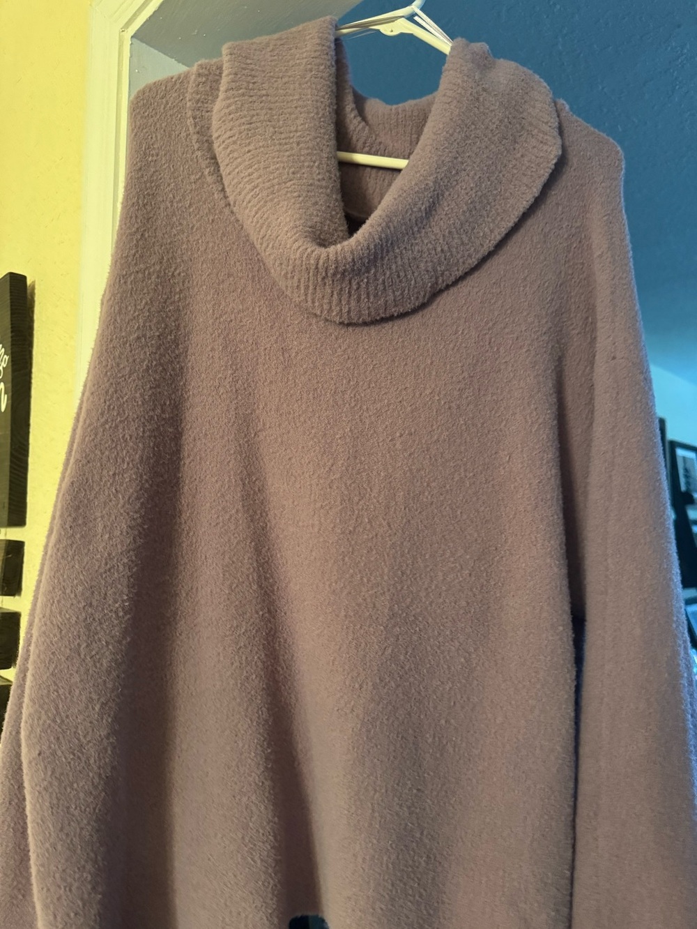 Tahari Plush Cowl Neck Sweater in Mauve